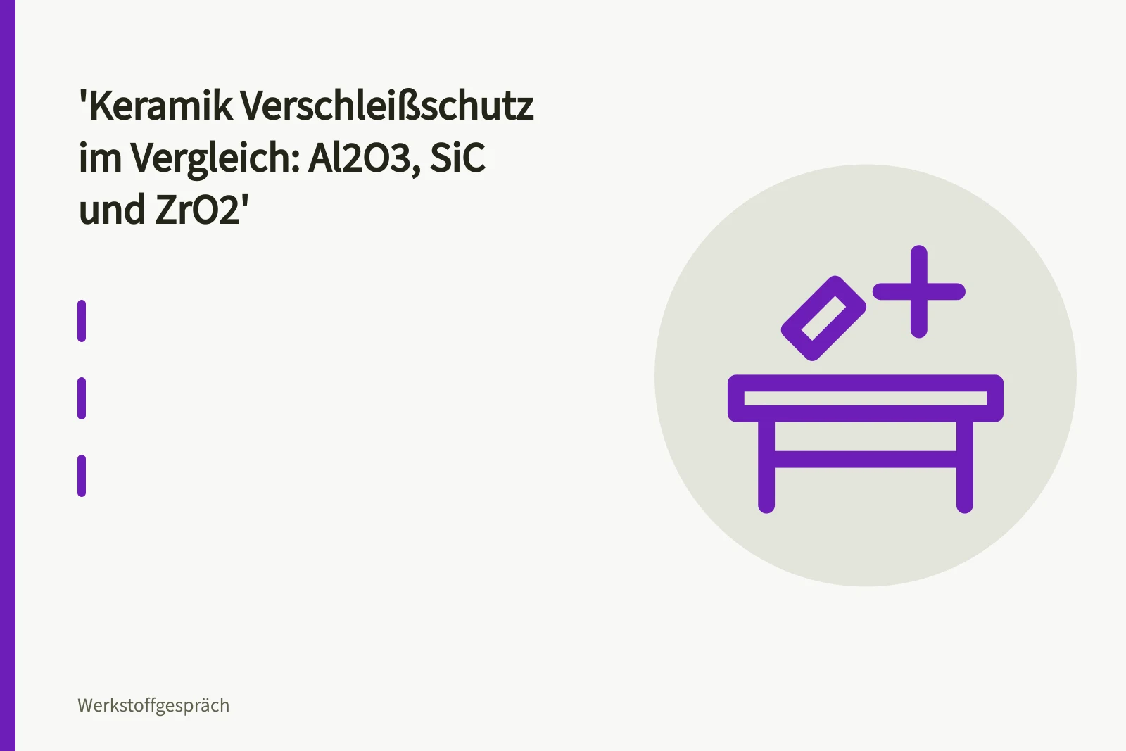 Drei Verschleißkeramik-Platten aus Al2O3, SiC und ZrO2 im industriellen Einsatz