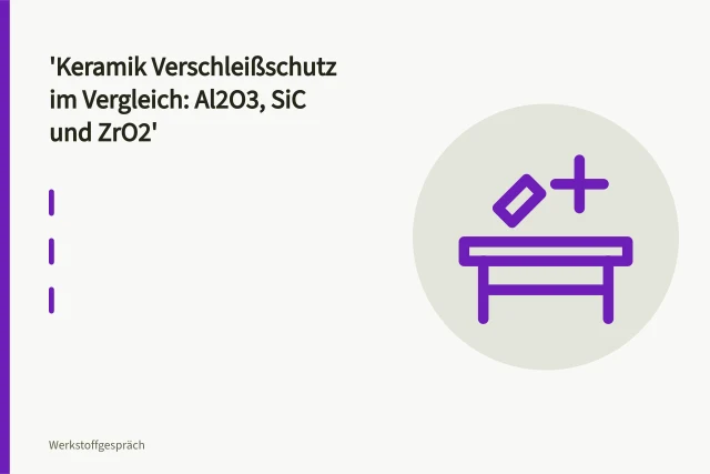 Drei Verschleißkeramik-Platten aus Al2O3, SiC und ZrO2 im industriellen Einsatz. Keramik Verschleißschutz im Vergleich: Al2O3, SiC und ZrO2